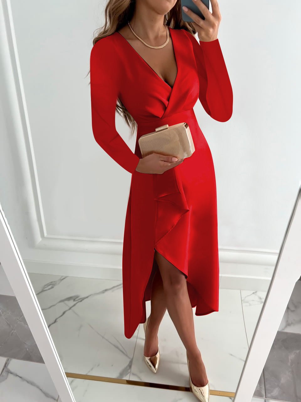 Caroline - Sleek Satin Dress