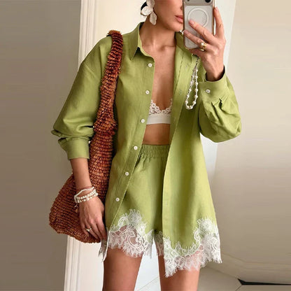 Nadine - Breezy Lace Shorts Set