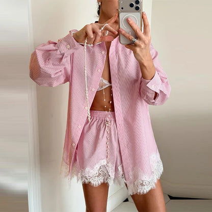 Nadine - Breezy Lace Shorts Set