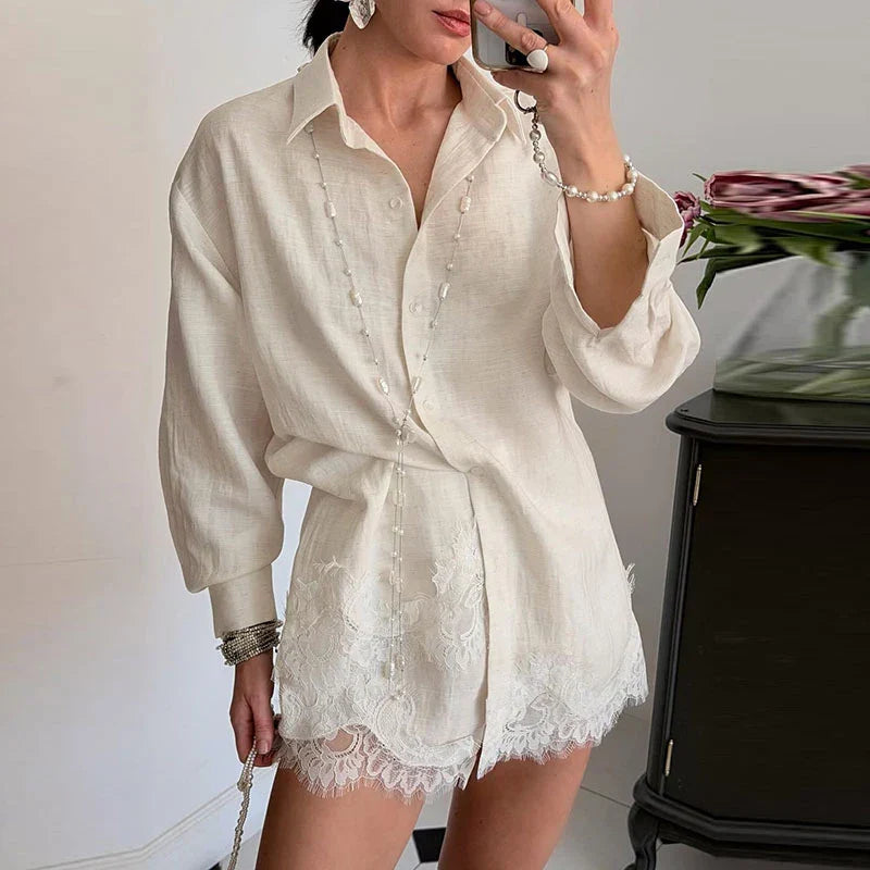 Nadine - Breezy Lace Shorts Set