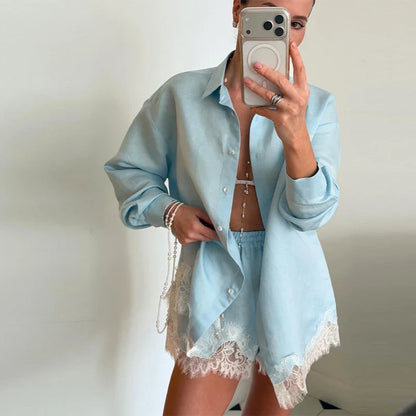 Nadine - Breezy Lace Shorts Set