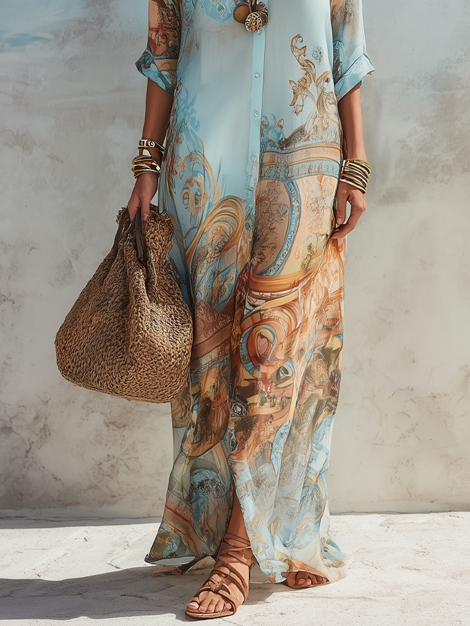 Ysabel - Flowing Silk Maxi Dress