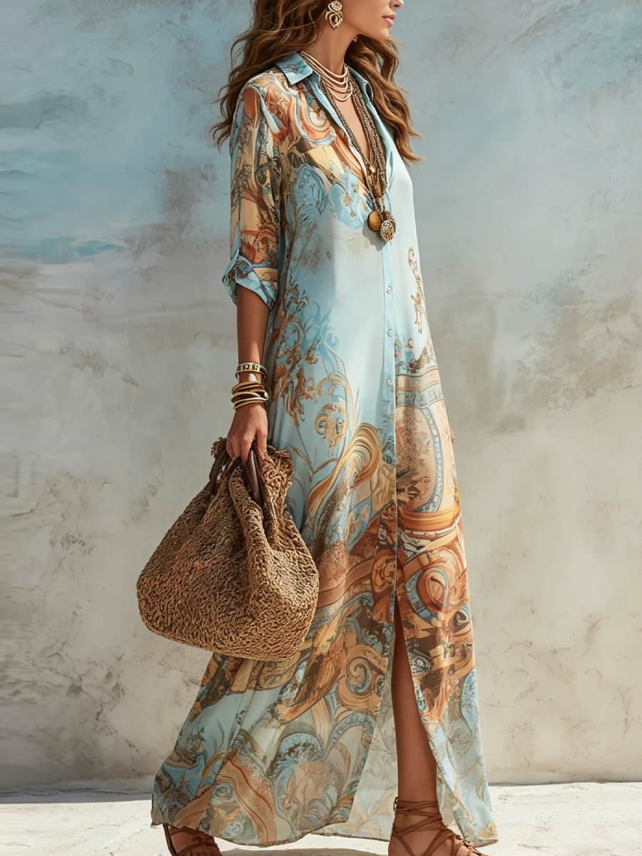 Ysabel - Flowing Silk Maxi Dress